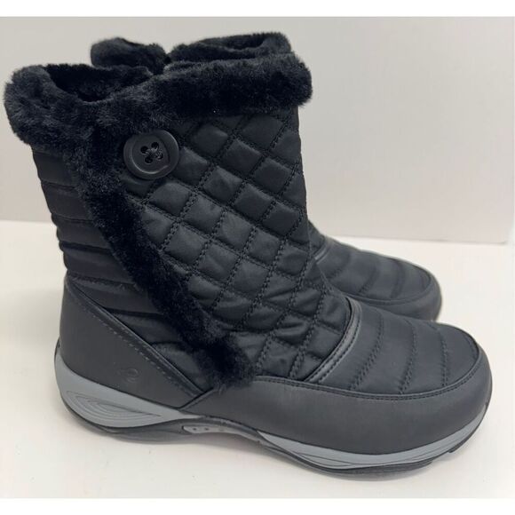Easy Spirit Winter Boots Size 9.5 Black Removable Footbed Water Repellent NEW - Picture 2 of 10